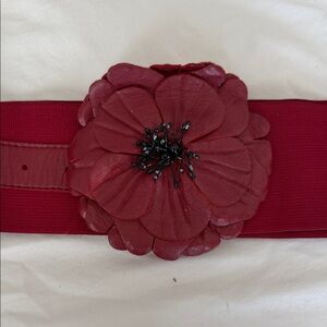 bebe Red Floral Belt